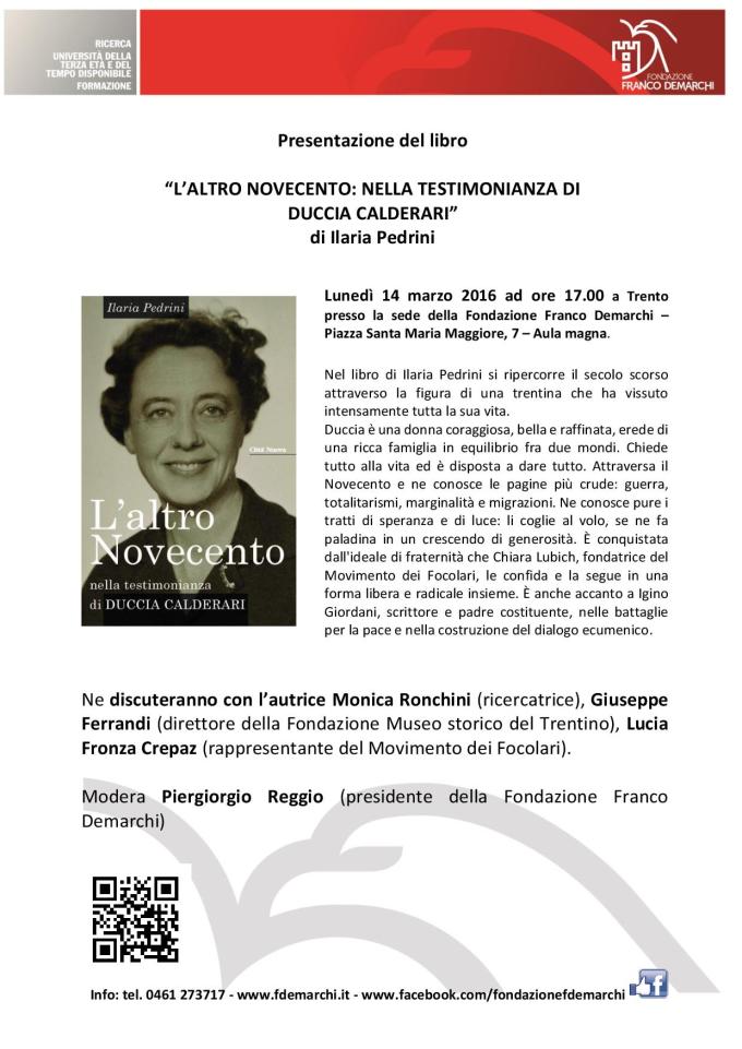 Locandina presentazione  L'altro Novecento
